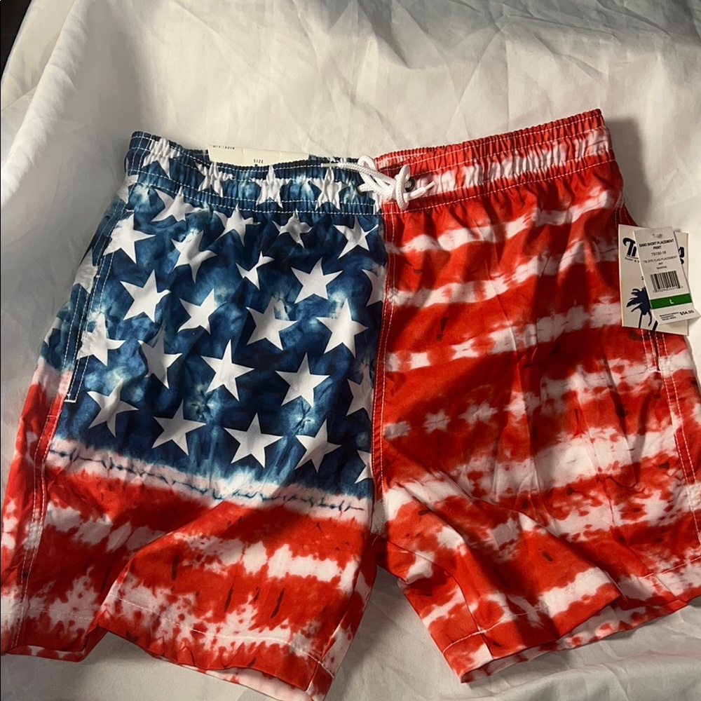 Trunks Patriotic Tie-Dye Swim Shorts - Large